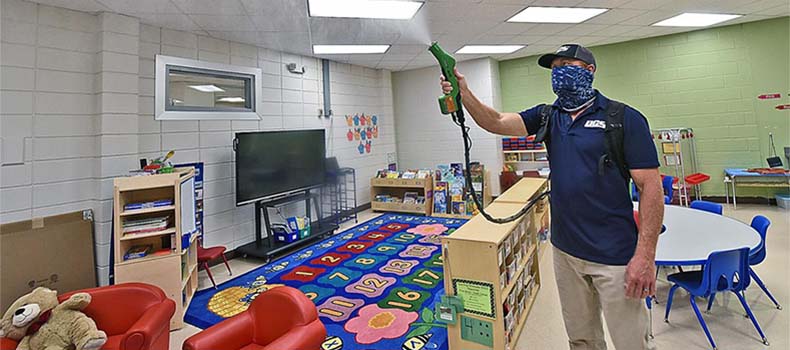 Fogging sanitization and disinfection services for schools, offices, and more near Tallahassee.